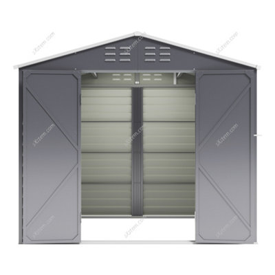 Breeins 8x8.5ft Outdoor Garden Metal Apex Shed Tool Shed Storage