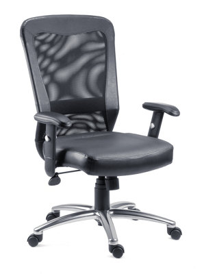 Breeze Mesh Executive Chair with bonded leather seat