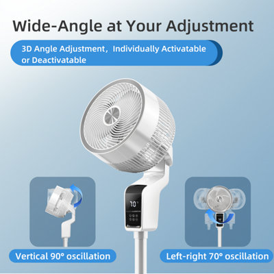 Breeze Motion Oscillating Standing Fan Remote Control 3 Speed Modes ...