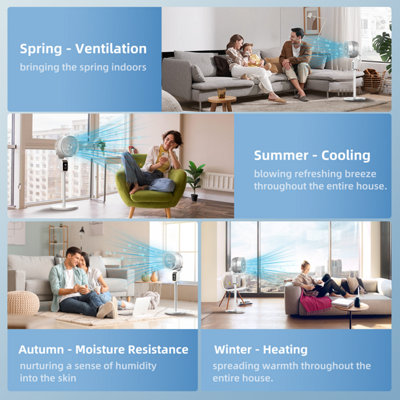 Breeze Motion Oscillating Standing Fan Remote Control 3 Speed Modes ...