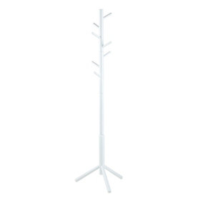 Bremen Coat Stand in White Lacquered Rubberwood