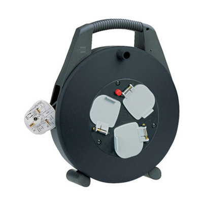 Brennenstuhl 3-Way Cable Reel 10 Metre Heavy Duty Cable - Cassette Reel 13A / 240V