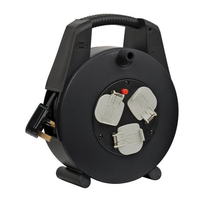 Brennenstuhl 3-Way Cable Reel 15 Metre Heavy Duty Cable - Cassette Reel 13A / 240V