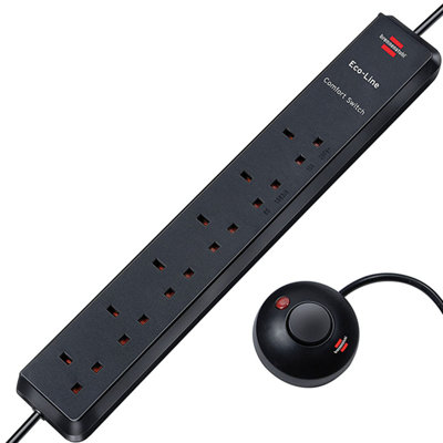 Brennenstuhl 6 Gang Extension Lead - With Foot Operated On/Off Switch ...