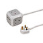 Brennenstuhl Extension Lead Cube 3 Gang and 2 USB Ports 3 Metre Heavy Duty Cable