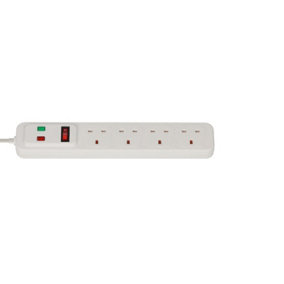 Brennenstuhl Extension Lead With Surge Protection - 4 Sockets - 2 Metre Cable