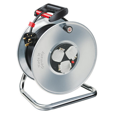Brennenstuhl Garant Cable Reel - 50 Metre Heavy Duty Cable - Rustproof Steel Drum