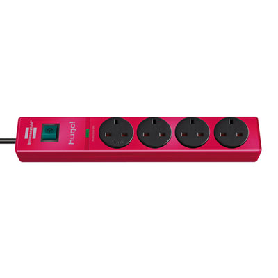 Brennenstuhl hugo 4 Gang Extension Lead With Surge Protection - Ruby Red Price Comparisons | Compare The Build