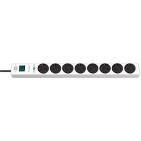 Brennenstuhl hugo 8 Gang Extension Lead With Surge Protection - White