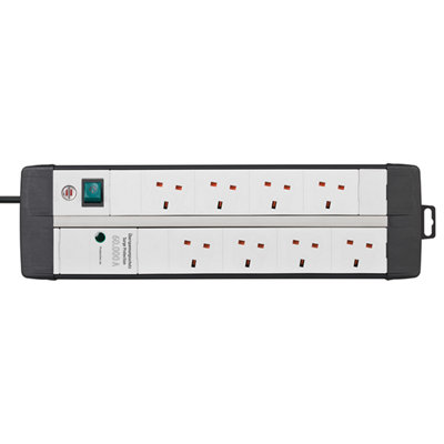 Brennenstuhl Premium-Line Duo 8 Gang Extension Lead with Surge Protection to 60,000A