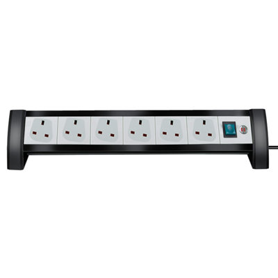 Brennenstuhl Premium-Office-Line, 6-Way Extension Lead - Ideal For Desktops