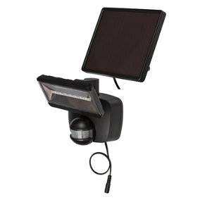 Brennenstuhl Solar-Powered Floodlight Light Security Light With PIR Motion Sensor - Black