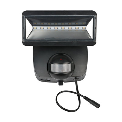 Brennenstuhl Solar-Powered Floodlight Light Security Light With PIR Motion Sensor - Black