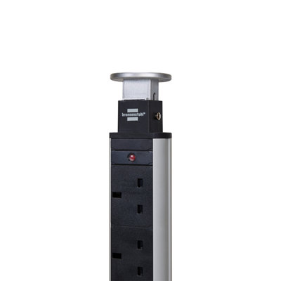 Brennenstuhl Tower Pop-Up Retractable Extension Lead with USB  Ports