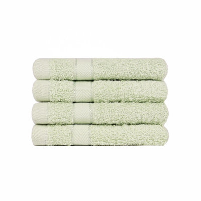 Brentfords 4 Pack of 100% Cotton Face Cloth Towel, 30 x 30cm - Sage