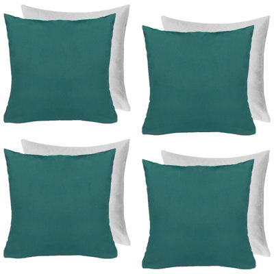 Brentfords 4 x Cushion Cover Filled Water Resistant Outdoor, 45 x 45cm - Green