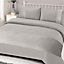 Brentfords Pinsonic Duvet Cover with Pillow Case Bedding Set, Silver - King