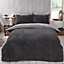 Brentfords Reversible Teddy Duvet Cover with Pillowcase, Charcoal Grey - King