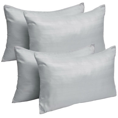 Brentfords Satin Stripe 4 x Small Bolster Cushion Covers, 30 x 50cm