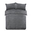 Brentfords Teddy Duvet Cover with Pillow Case Bedding Set, Charcoal - King