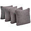 Brentfords Teddy Fleece 4 x Cushion Covers Square Soft, 18" x 18" - Charcoal