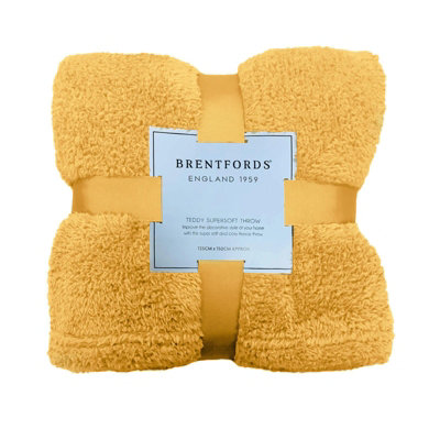 Brentfords Teddy Fleece Blanket Large Throw Over Bed DIY at B Q