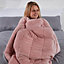 Brentfords Teddy Fleece Weighted Blanket - Blush Pink, 125 x 180cm - 6kg