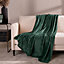 Brentfords Ultra Soft Blanket Throw Warm Flannel Fleece - Green, 120 x 150 cm