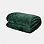 Brentfords Ultra Soft Blanket Throw Warm Flannel Fleece - Green, 120 x 150 cm