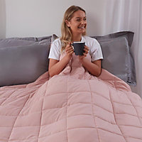 Brentfords Weighted Blanket Quilted, Blush Pink, 125 x 150 cm - 4kg