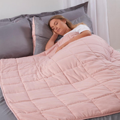 Brentfords Weighted Blanket Quilted, Blush Pink, 125 x 150 cm - 4kg