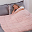 Brentfords Weighted Blanket Quilted, Blush Pink, 125 x 180 cm - 6kg