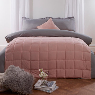 Brentfords Weighted Blanket Quilted, Blush Pink, 150 x 200 cm - 8kg