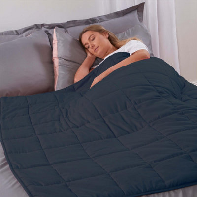 Brentfords Weighted Blanket Quilted, Navy Blue, 125 x 180 cm - 6kg