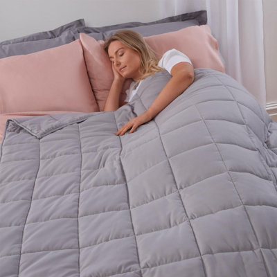 Brentfords Weighted Blanket Quilted, Silver Grey, 125 x 180 cm - 6kg