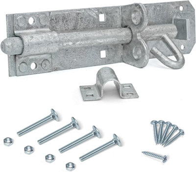 Brenton Gate Bolt for Wooden Gates Heavy Duty Hot Dip Galvanised 8 Inch ...