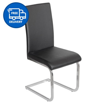 Brescia Cantilever Dining Chairs x12 In Black - INCLUDES FREE DELIVERY