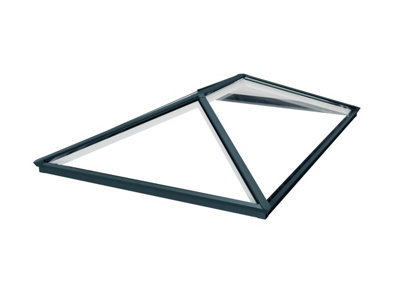 Brett Martin Roof Lantern 2000mm x 1000mm, 4-pane, Self-Clean Clear Glass, Grey Aluminium Frame