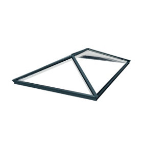 Brett Martin Roof Lantern 2000mm x 1500mm, 4-pane, Self-Clean Clear Glass, Grey External, White Internal Aluminium Frame