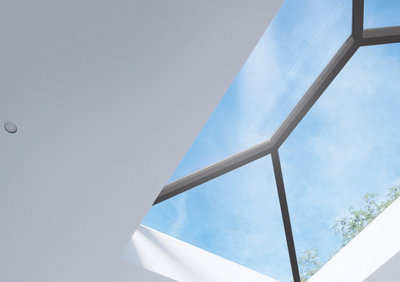 Brett Martin Roof Lantern 2500mm x 1000mm, 4-pane, Self-Clean Blue Solar Glass, Grey Aluminium Frame