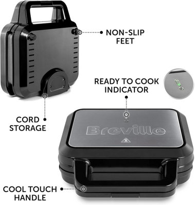 Breville 3-in-1 Ultiate Snack Aker | Deep Fill Toastie Aker, Waffle Aker & Panini Press - Foto 3