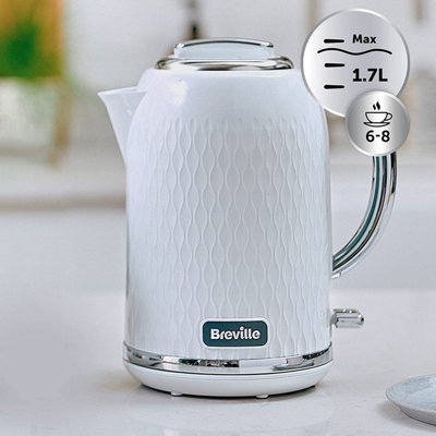 Breville VKT147X-electric water kettle, 1.7 L (8 cups), quick Boiling of  2.4 Kw, Mostra collection, silver Color