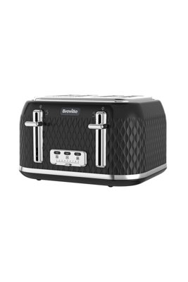 極美品！42%OFF！現品限り！！ QS　BREAK　BLACK 8ft Breville Curve VTT786 4 Slice Toaster - Black / Chrome