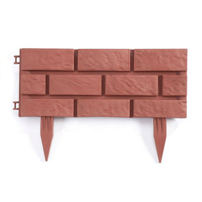 Brick Effect Garden Edging (Pack of 4) - Terracotta