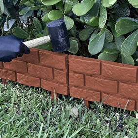 Brick Effect Lawn Edging Pack of 4