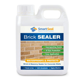 Brick Sealer and Waterproofer, (Smartseal), Water Proofer and Damp Proofer, Breathable, 10 Year Protection, 1L