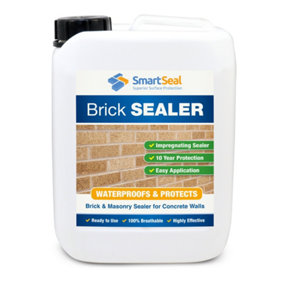 Brick Sealer and Waterproofer, (Smartseal), Water Proofer and Damp Proofer, Breathable, 10 Year Protection, 5L