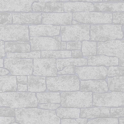 Brick wallpaper grey - 0,53 x 10,05 m