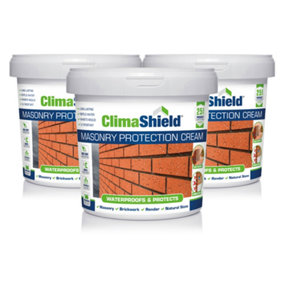 Brick Waterproofer and Brick Damp Proofer Masonry Cream, (ClimaShield), Brick Sealer, Breathable, Premium 25Years Protection, 3x5L