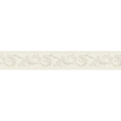 BRICOFLOR Cream Neutral Border with Embossing for Dining Room Cream Baroque Style Wallpaper 5.00 x 0.08 m